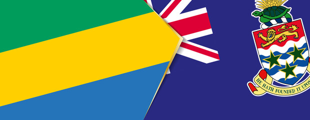 Gabon and Cayman Islands flags, two vector flags.