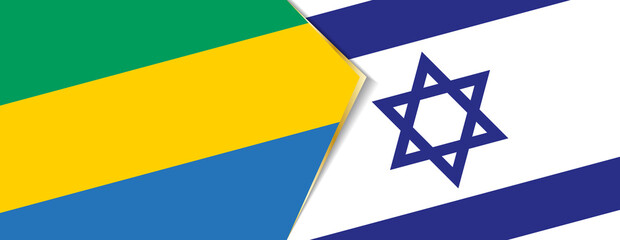 Gabon and Israel flags, two vector flags.