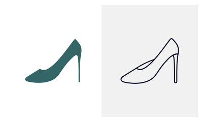 women's shoes icon logo design vector template, Fashion icon concepts, Creative design