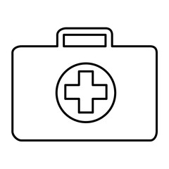 Briefcase of first aid sign, health medical symbol, medicine emergency illustration icon, safety design