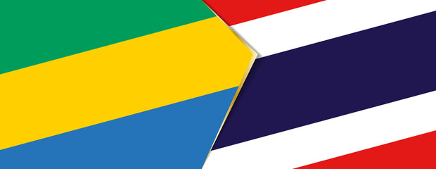Gabon and Thailand flags, two vector flags.