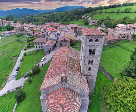 Aerial view in Mollo, Camprodon. Girona, Spain