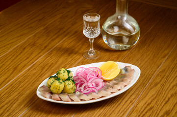 herring with potatoes and onions-a classic combination