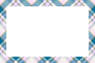 Vintage frame vector. Scottish border pattern retro style. Tartan plaid ornament.
