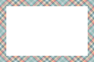 Vintage frame vector. Scottish border pattern retro style. Tartan plaid ornament.