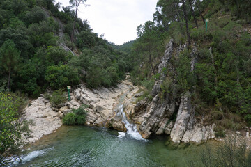 view of the source of the river Borosa located in the Natural Park of the Sierras de Cazorla, Segura and las Villas, Andalucia, Spain.