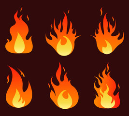 Flame Illustration Set