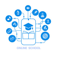 E-learning concept. Distance learning icon. Online training courses. Home leisure. Isolated vector element.