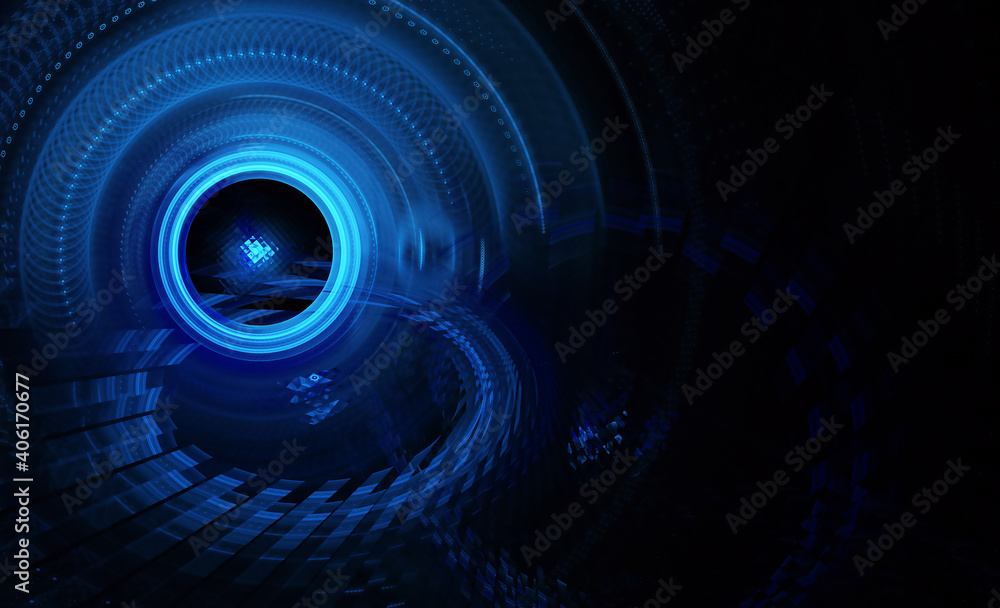 Poster fractal background for use in creativity and design projects. technological fractal. abstract 3d ill