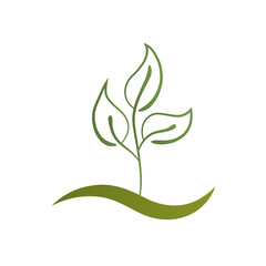 Logo leaf health nature ecology symbol vector image
