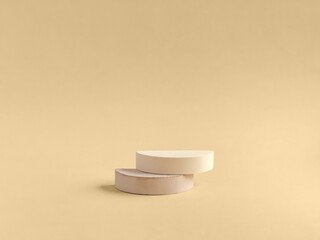 Concrete props for product photography, geometric shape podium in beige