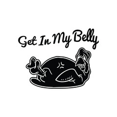 Funny Quote Thanksgiving day text and illustration