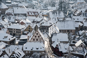 Fototapeta na wymiar Winter in den Höhen von Andlau im Elsass