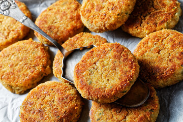 White fish cakes of cod fish fillet with potato