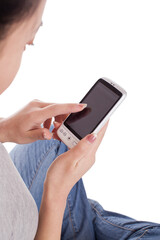 Portrait of a Young woman using cell phone