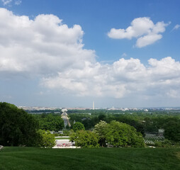 high angle shot of the Arlington House, The Robert E. Lee Memorial, Arlington, Virginia