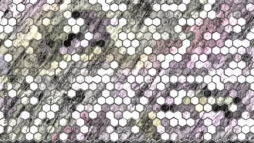 Leinwandbilder abstract hexagon background. smooth loop. multi colored hexagon background pattern