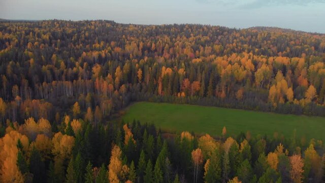 Ruskeala mountain park in Karelia in autumn.