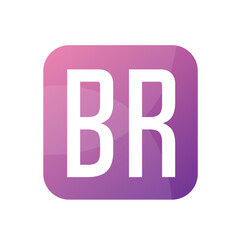 BR Letter Logo Design With Simple style