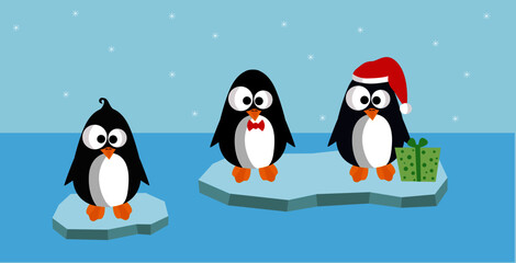 süße, weihnachtliche Pinguine