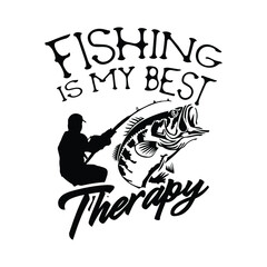 Funny Quote Fishing text and illustration