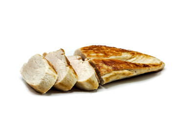 fried chicken breast isolated on white background