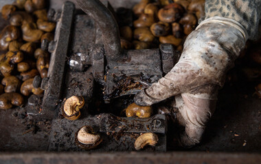 Manual machine to broke the external shell of cashewnut