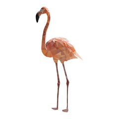 Pink Low Polygon Flamingo artistic shaped design