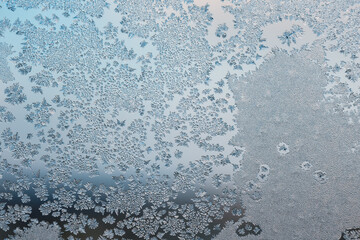 Abstract frosty pattern on glass, background texture