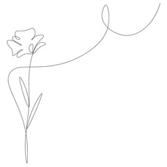 Flower line drawing vector illustration