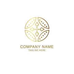 Lotos logo. business finance. Luxury retro celtic ornamental. Cosmetics, Spa, Beauty salon, vintage, Boutique vector logo. Royal Jewelry, Yoga, Premium Logo. Scottish, Geometric design illustration.