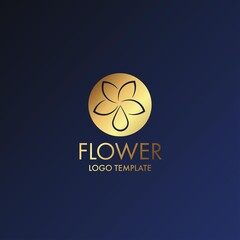 Beautiful flower gold luxury decoration vector logo