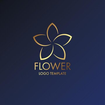 Beautiful flower gold luxury decoration vector logo