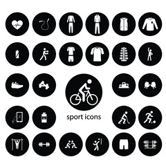 Flat Set Of Sports Supplies Vector Solid Icons