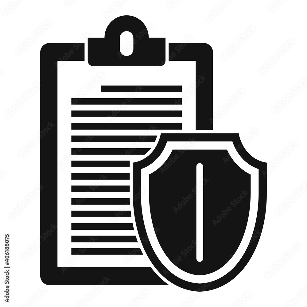 Poster clipboard security icon. simple illustration of clipboard security vector icon for web design isolat