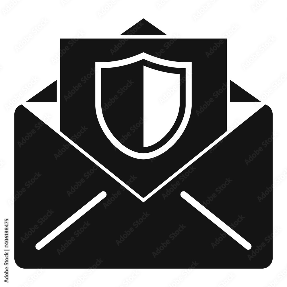 Poster secured mail icon. simple illustration of secured mail vector icon for web design isolated on white 