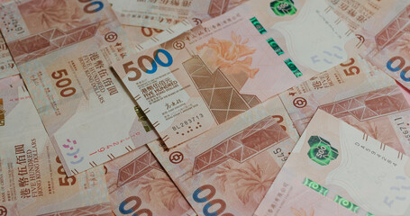Stack of Hong Kong banknote