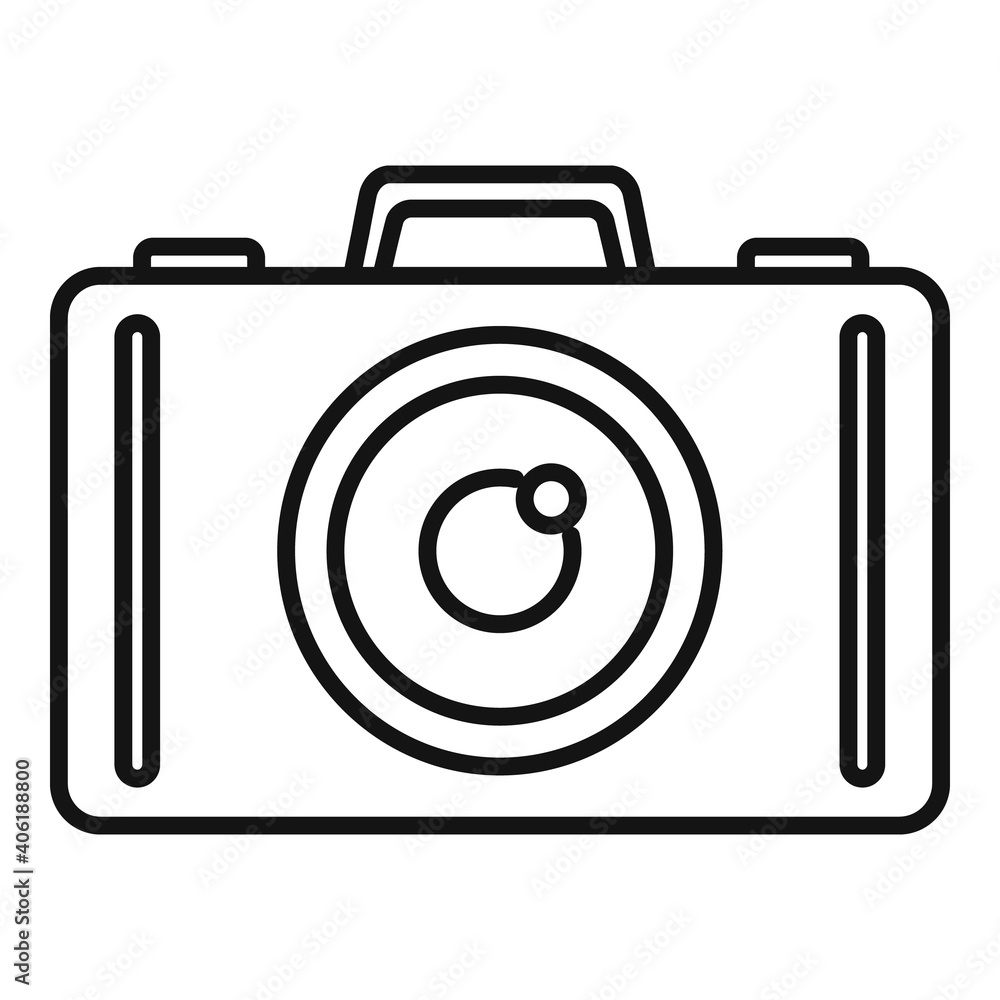 Poster guard camera icon. outline guard camera vector icon for web design isolated on white background