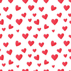 Valentines day seamless pattern with hearts. Vector illustration.