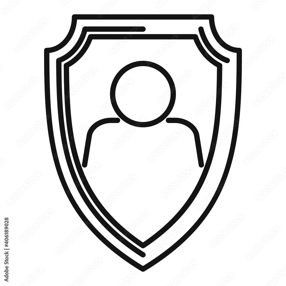 Aufkleber personal guard shield icon. outline personal guard shield vector icon for web design isolated on whi