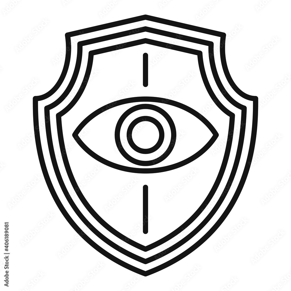 Poster personal guard eye shield icon. outline personal guard eye shield vector icon for web design isolate