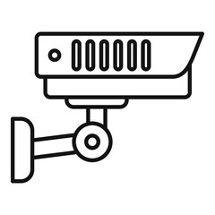Outdoor security camera icon. Outline outdoor security camera vector icon for web design isolated on white background