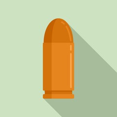 Pistol bullet icon. Flat illustration of pistol bullet vector icon for web design