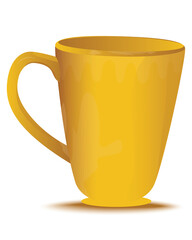 yellow cup on white background vector design