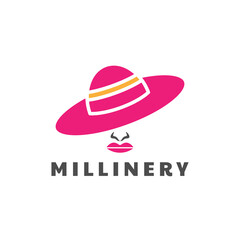 millinery logo design vector illustration