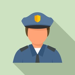 City policeman icon. Flat illustration of city policeman vector icon for web design