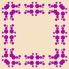 Fototapeta na wymiar violet floral frame