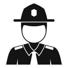 Policeman village icon. Simple illustration of policeman village vector icon for web design isolated on white background