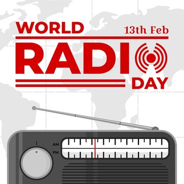 world radio day greeting vector. event vector illustration.