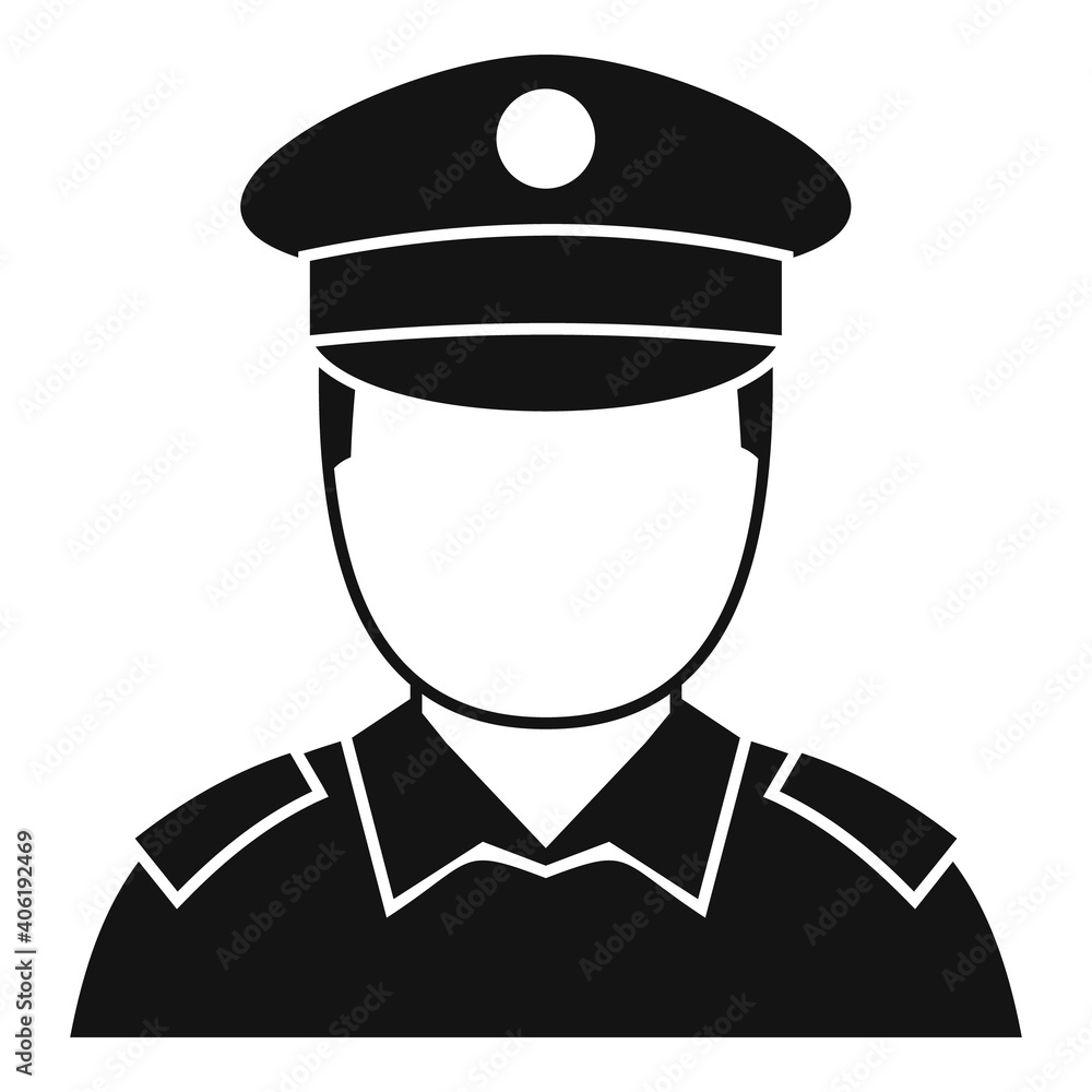 Poster policeman cop icon. simple illustration of policeman cop vector icon for web design isolated on whit